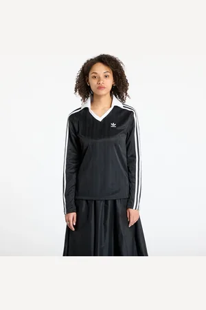 adidas Maglietta adidas Adicolor Football Jacquard V-Neck Long Sleeve Tee / L