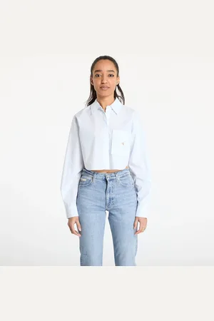 Calvin Klein Camicia Jeans Woven Label Cropped Shirt L