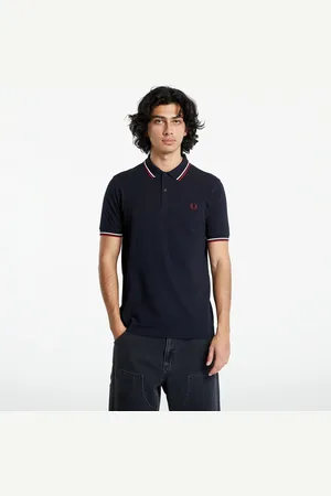 Fred Perry Maglietta Twin Tipped Shirt Nvy/ Swht/ Bntred M