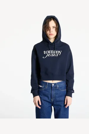 Tommy Hilfiger Felpa Tommy Jeans Relaxed Cropped Script Hoodie L