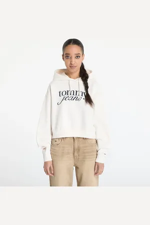 Tommy Hilfiger Felpa Tommy Jeans Relaxed Cropped Script Hoodie L