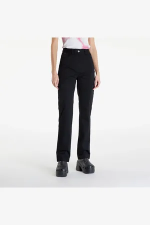Calvin Klein Pantaloni Jeans Woven Label High Rise Straight Pant L