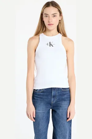 Calvin Klein Canotta Jeans Monologo Rib Tank Top L