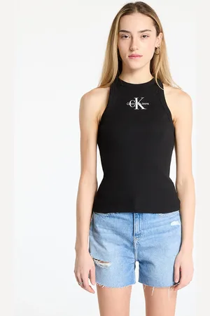 Calvin Klein Canotta Jeans Monologo Rib Tank Top L