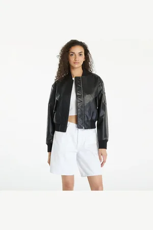 Calvin Klein Giacca Jeans Faux Leather Bomber Jacket S