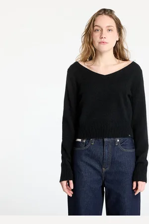 Calvin Klein Maglione Jeans Fluffy Yarn V-Neck Sweater L