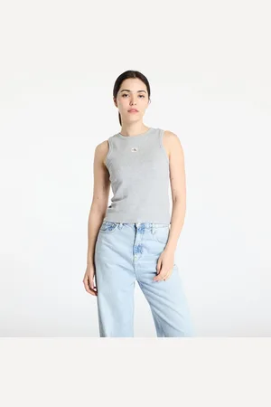 Calvin Klein Canotta Jeans A - Woven Label 2X2 Tank Top L