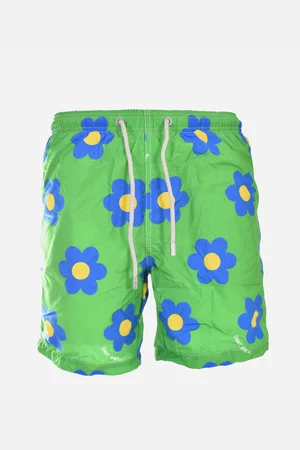MC2 SAINT BARTH Costume bagno verde con stampa floreale