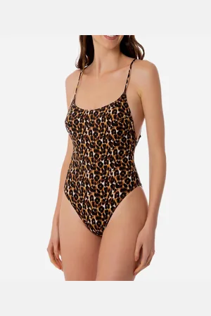 MC2 SAINT BARTH Monokini con stampa leopardata