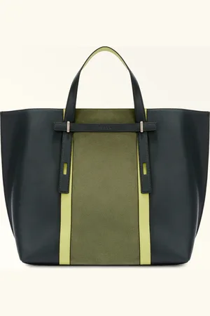 Furla Man Giove Borsa Shopping Toni Royal Pelle Testurizzata Milos Color-black + Camoscio Uomo
