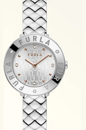 Furla Essential Orologio Con Cassa Tonda Color Metallo + Strass + Strass Donna