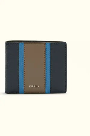 Furla Man Project Portafoglio Bi-fold Toni Royal Pelle Di Vitello Testurizzata Milos + Pelle Di Vitello Lush Color-block Uomo