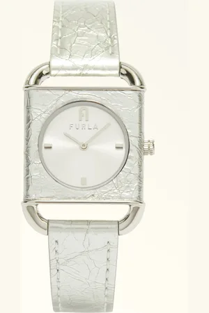 Furla Arco Square Orologio Con Cassa Quadrata Color Pelle Di Vitello Poison + Metallo Donna