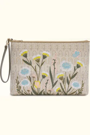 Furla Opportunity Custodia Toni Naturali Jacquard Goffrato Con Motivo Arco Etnico E Dettagli Decorativi Floreali Donna