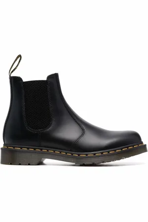 Dr. Martens Stivaletti Chelsea di pelle 2976 con cuciture gialle Smooth