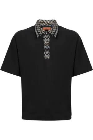 Missoni Polo in jersey con inserti in maglia chevron