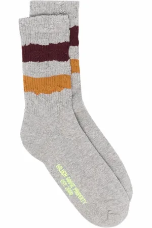 Golden Goose Calzini melange con dettagli distressed e stripes bicolor