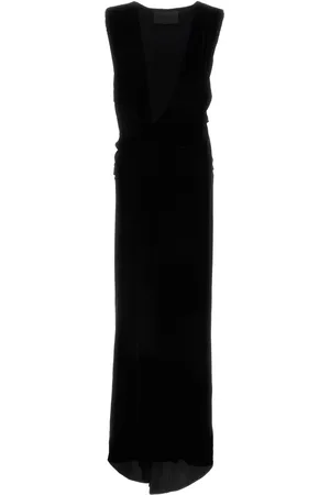 VALENTINO GARAVANI Abito lungo in velluto nero DONNA