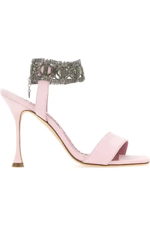 Manolo Blahnik Sandali Lierasan in pelle scamosciata rosa pastello DONNA