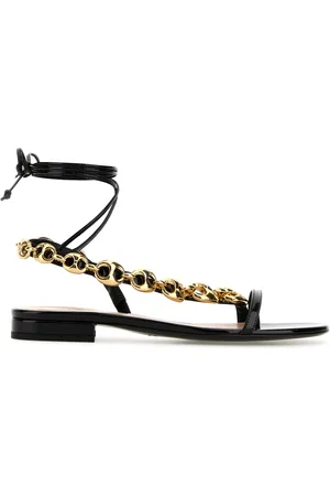 Gucci Sandali Marina Chain in pelle nera DONNA