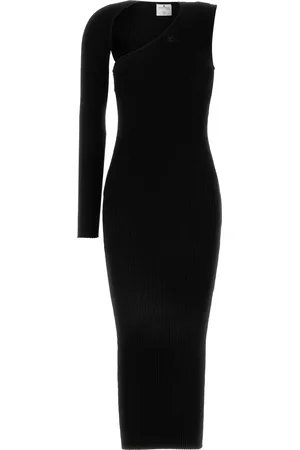 Courrèges Abito in misto viscosa nera DONNA