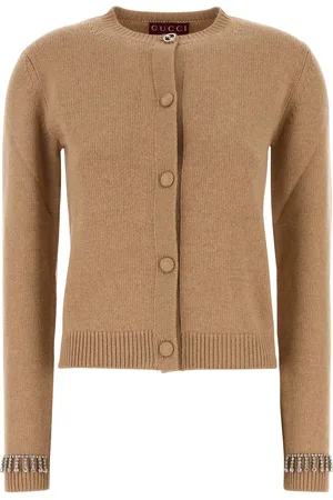 Gucci Cardigan in misto lana cammello DONNA