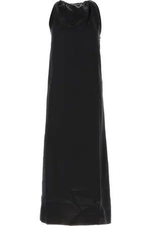 LOULOU Abito Morene in raso nero DONNA