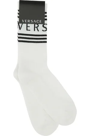 VERSACE Calze in misto cotone stretch bianco UOMO