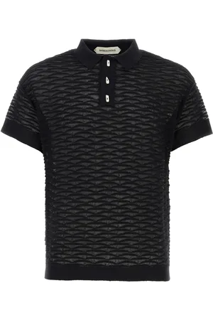Namacheko Polo Taske Scale in misto cotone nero UOMO