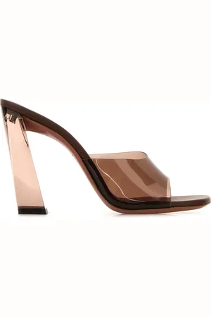 Amina Muaddi Sabot Brigitte in PVC marrone DONNA