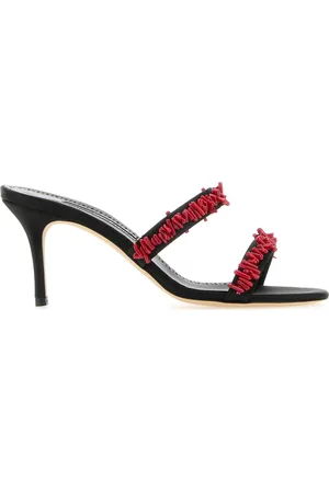Manolo Blahnik Sabot Clorette in raso nero DONNA