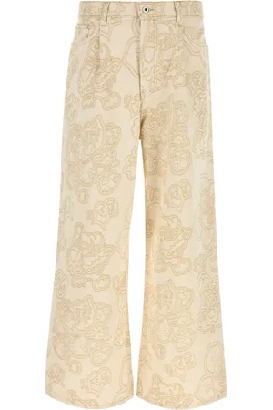 Kenzo Jeans dalla gamba ampia in denim ricamato UOMO
