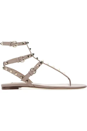 VALENTINO GARAVANI Sandali infradito Rockstud in pelle rosa antico DONNA