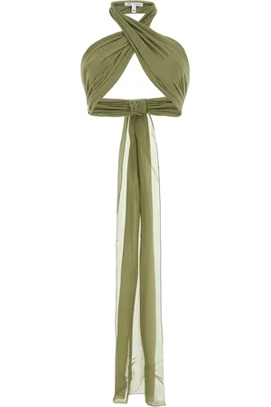 Ami Crop-top in seta verde salvia DONNA