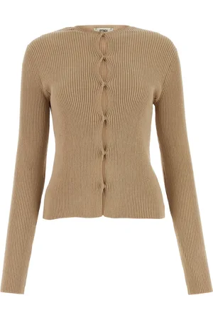 Fendi Cardigan in misto cotone biscotto DONNA