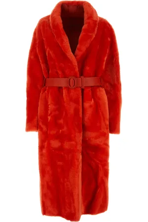 Jil Sander Cappotto in montone rosso DONNA