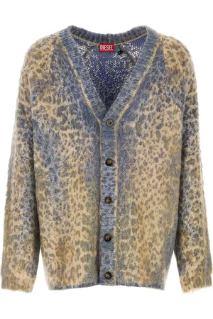 Diesel Cardigan in misto cotone stampato UOMO