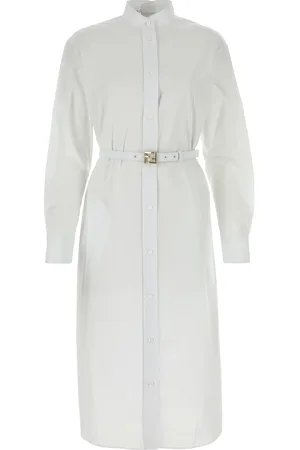 Fendi Abito chemisier in popeline bianco DONNA