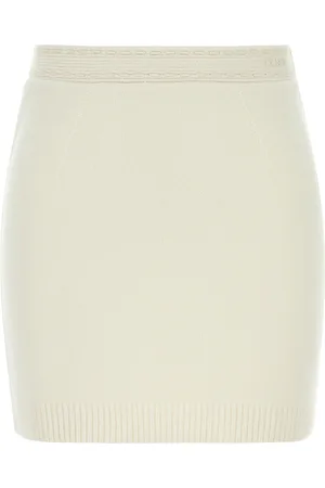 Fendi Minigonna in misto cashmere bianco DONNA