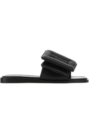 BOYY Slippers Puffy in pelle nera DONNA