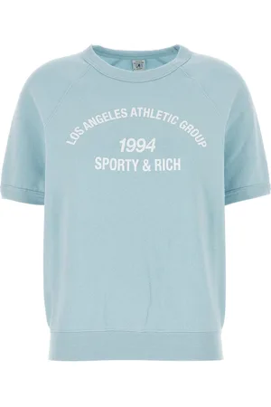 Sporty & Rich Felpa LA Athletic Group in misto cotone azzurro DONNA