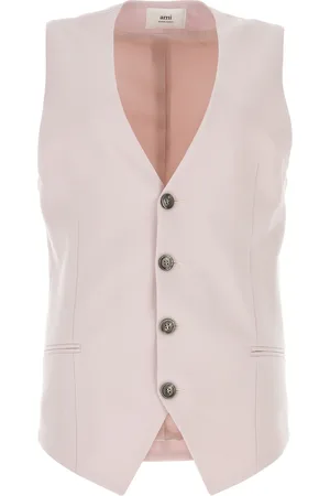 Ami Gilet in lana rosa DONNA