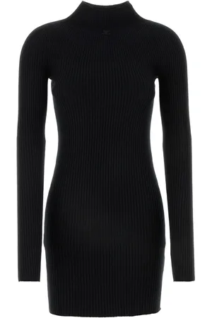 Courrèges Mini abito in misto cotone nero DONNA