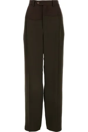 MAGLIANO Pantalone dalla gamba ampia in misto viscosa marrone DONNA