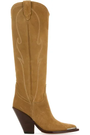 SONORA Stivali Rancho in pelle scamosciata beige DONNA
