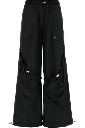 The Attico Pantalone cargo in poliestere nero DONNA