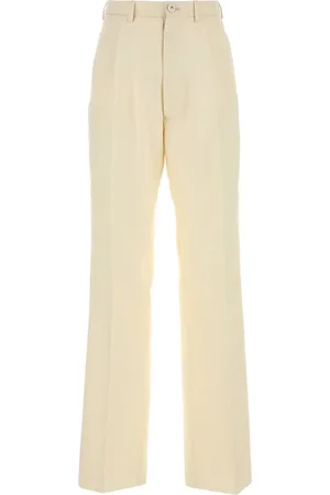 Maison Margiela Pantalone in misto mohair crema DONNA
