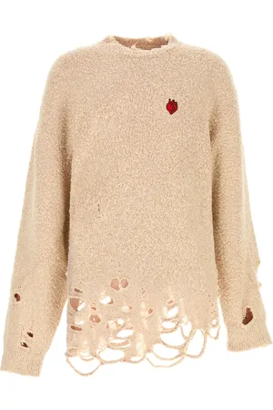 DOUBLET Maglione in cotone rosa pastello melangè UOMO