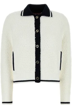 Gucci Cardigan in misto cotone stretch bianco DONNA