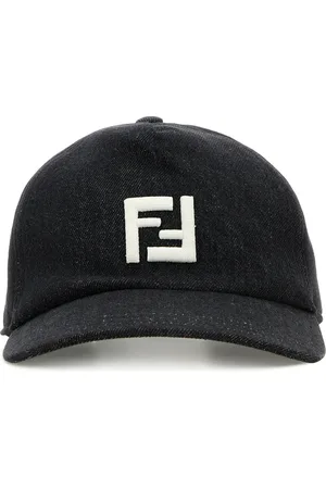 Fendi Cappello da baseball in denim nero UOMO